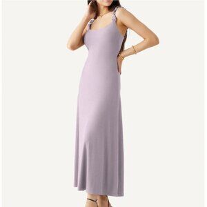 OGL Sleeveless Ribbed Soft Casual Maxi Dress Sz Large Womens Lilac Purple